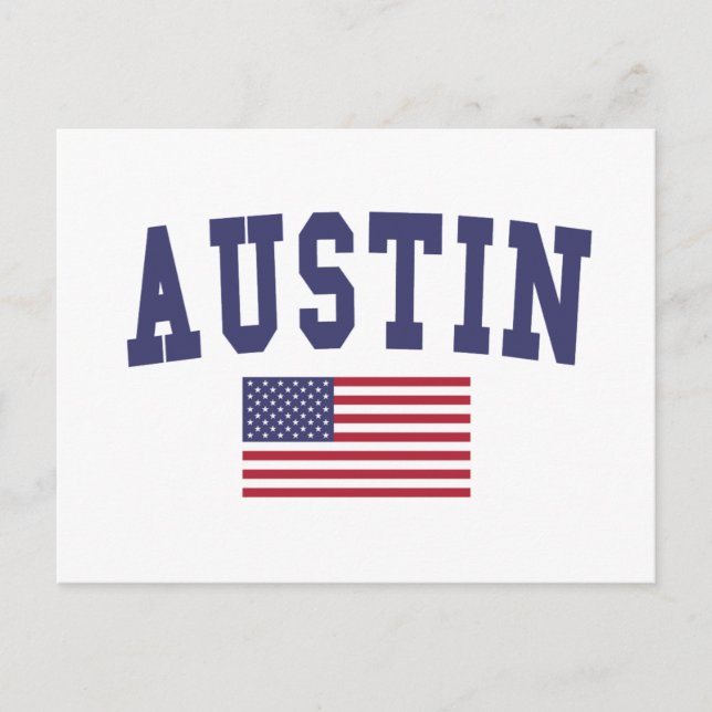 Austin US Flag Postcard (Front)