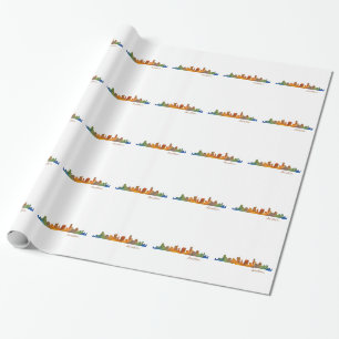 Austin watercolor Texas skyline v1 Wrapping Paper