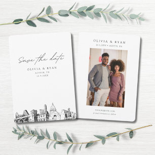 Austin Wedding Save the Date Downtown Wedding Invitation