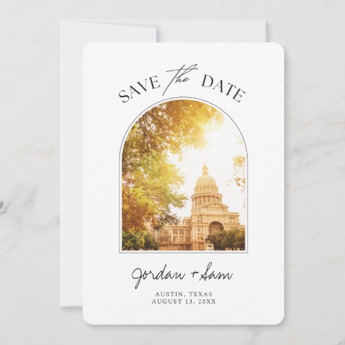 Austin Wedding Texas State Capitol Save the Date Invitation
