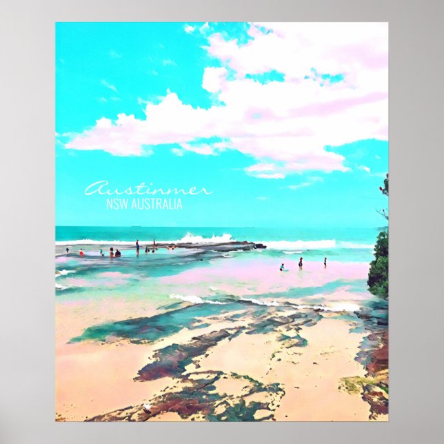 Austinmer Beach NSW South Coast Poster (Front)