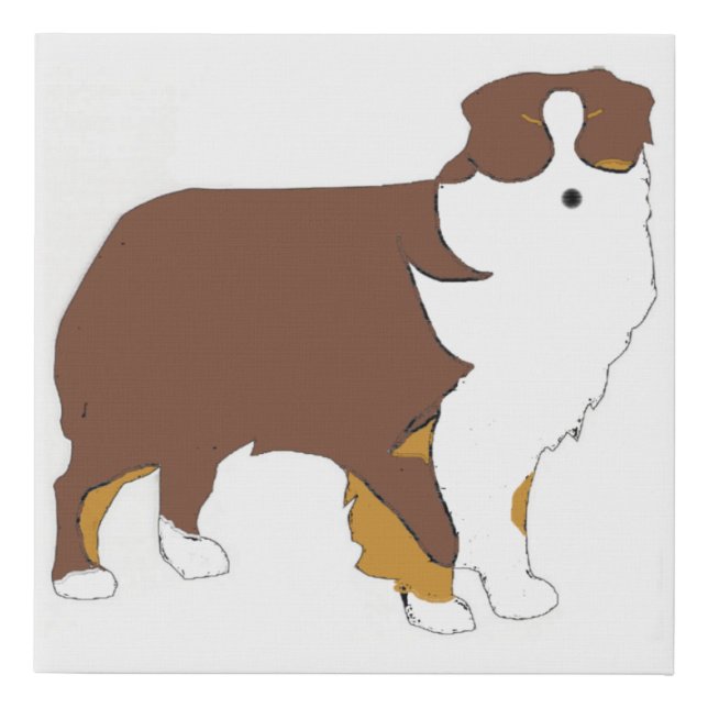 Austraiian Shepherd red tri silo Faux Canvas Print (Front)