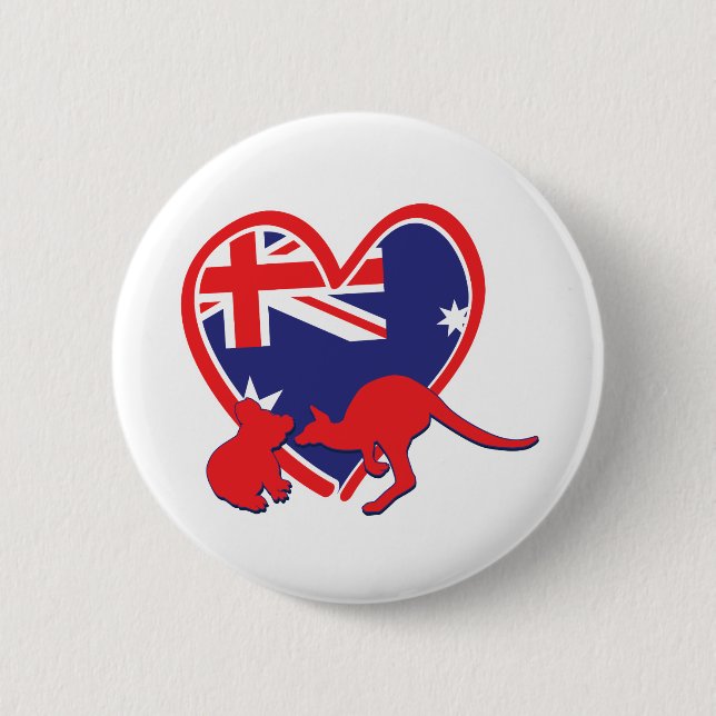 Austrailia Koala Kangaroo Button (Front)