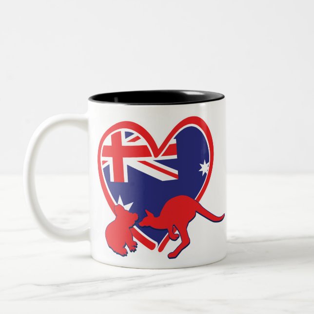 Austrailia Koala Kangaroo Two-Tone Coffee Mug (Left)