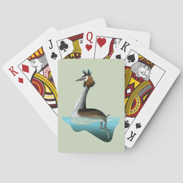 Australasian crested grebe Puteketeke Poker Cards (Back)