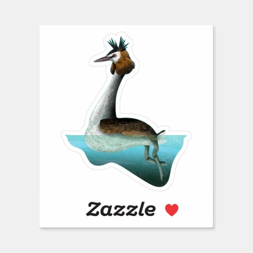 Australasian crested grebe Puteketeke Sticker
