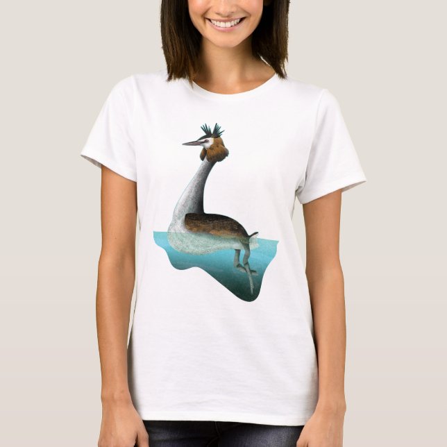 Australasian crested grebe Puteketeke T-Shirt (Front)