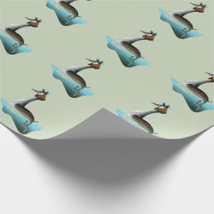 Australasian crested grebe Puteketeke Wrapping Paper