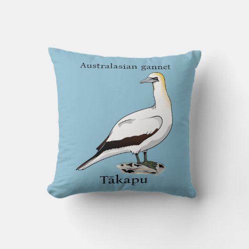 Australasian gannet Äkapu throw pillow