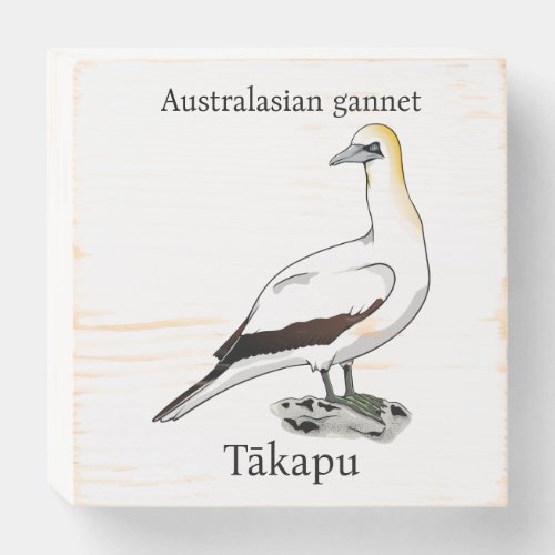 Australasian gannet Äkapu wooden box sign