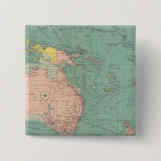 Australasian, Polynesian ports Pinback Button (Front)
