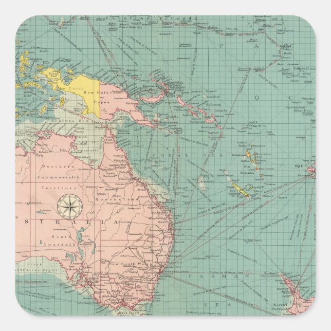 Australasian, Polynesian ports Square Sticker (Front)
