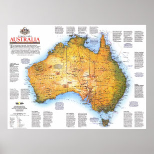 " Australia: 1988 Travel and History map ... Poster