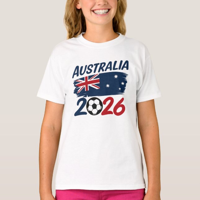 Australia 2026 Soccer Fan Design Flag Colors T-Shirt (Front)