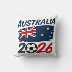 Australia 2026 Soccer Fan Design Flag Colors Throw Pillow