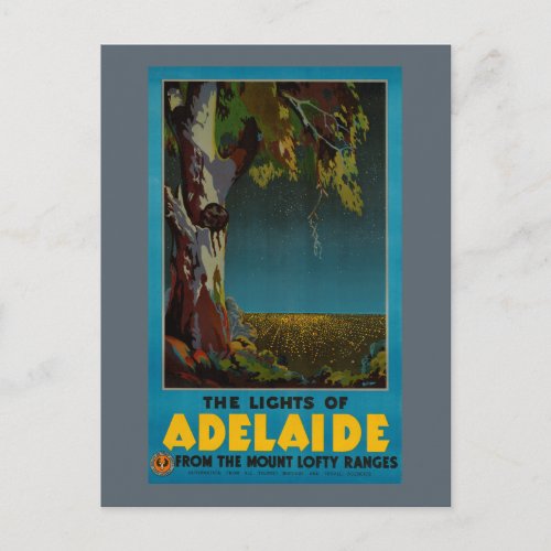 Australia Adelaide Restored Vintage Travel Poster Postcard