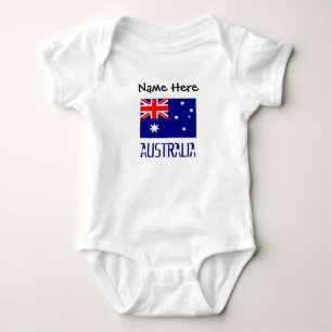 Australia and Australian Flag Personalized Baby Bodysuit