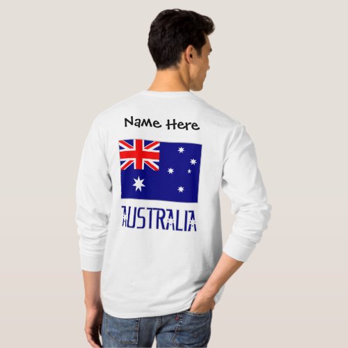 Australia and Australian Flag Personalized Mens  T_Shirt