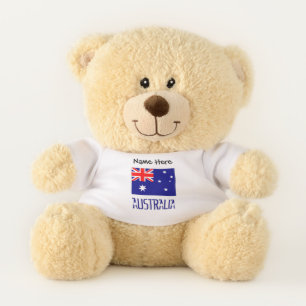 Australia and Australian Flag Personalized Teddy Bear