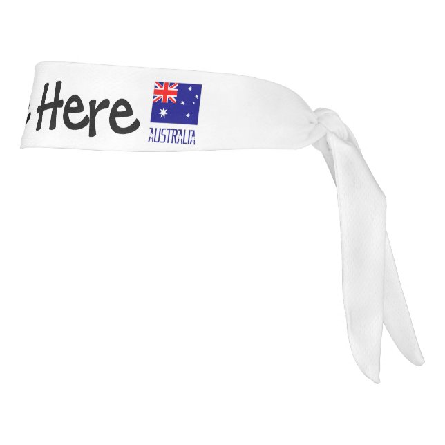 Australia and Australian Flag Personalized  Tie Headband (Rotate 90)