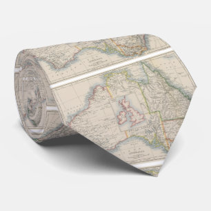 Australia and British Isles Size Comparison Map Neck Tie