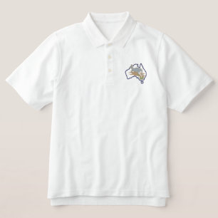 Australia and Kangaroo Embroidered Polo Shirt