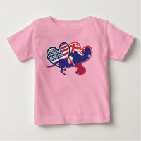 Australia and United States Flag Hearts