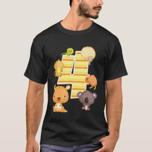 Australia Animals 4th Birthday Kangaroo Koala Plat T-Shirt
