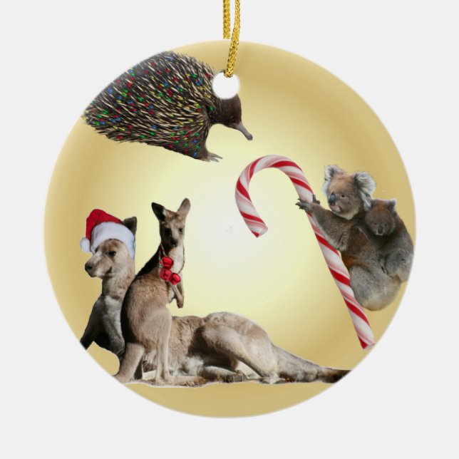 Australia Animals Christmas Ceramic Ornament (Front)