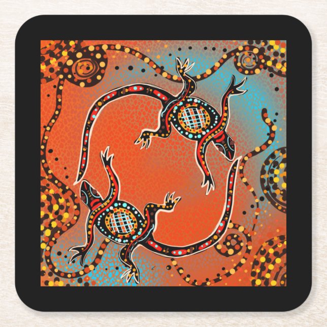AUSTRALIA ART     SQUARE PAPER COASTER (Front)