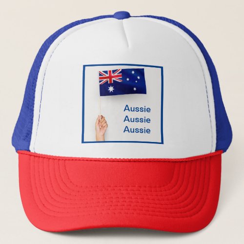 Australia Aussie Inspirational Blue Red White Trucker Hat