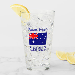 Australia Australian Flag Blue Personalization Glass