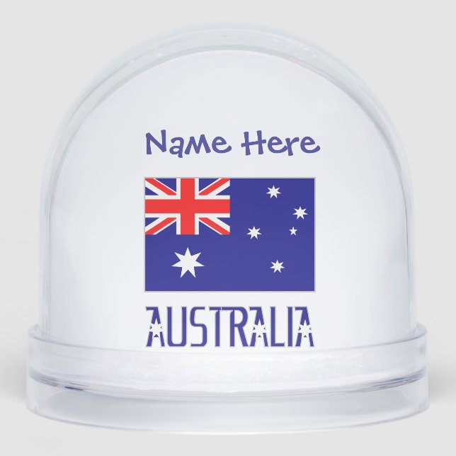 Australia Australian Flag Blue Personalization  Snow Globe (Front)