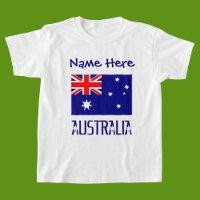 Australia Australian Flag Blue Personalized Girl's