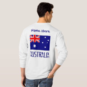 Australia Australian Flag Blue Personalized Men's T-Shirt