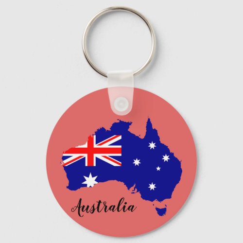 Australia Australian Flag Map Aussie Keychain