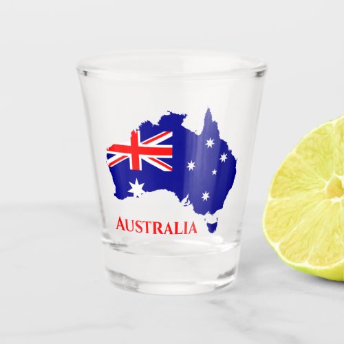 Australia Australian Flag Map Shot Glass