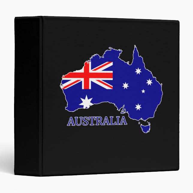 Australia Australian Flag Map Travel 3 Ring Binder (Front/Spine)