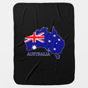 Australia Australian Flag Map Travel Baby Blanket