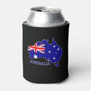 Australia Australian Flag Map Travel Can Cooler