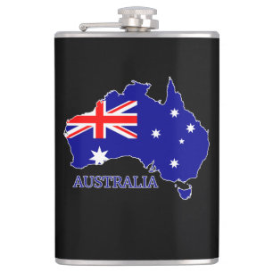 Australia Australian Flag Map Travel Flask