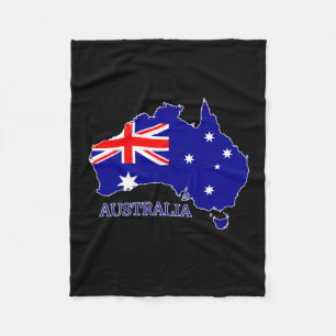 Australia Australian Flag Map Travel Fleece Blanket