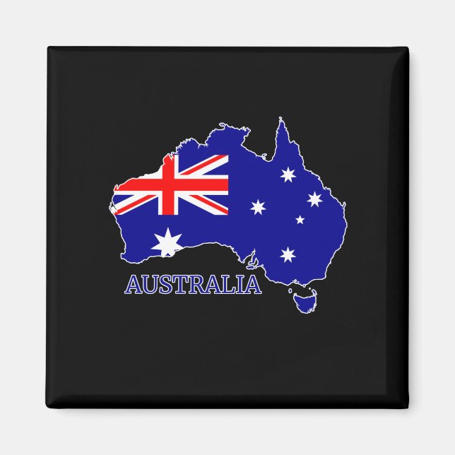 Australia Australian Flag Map Travel Magnet (Front)