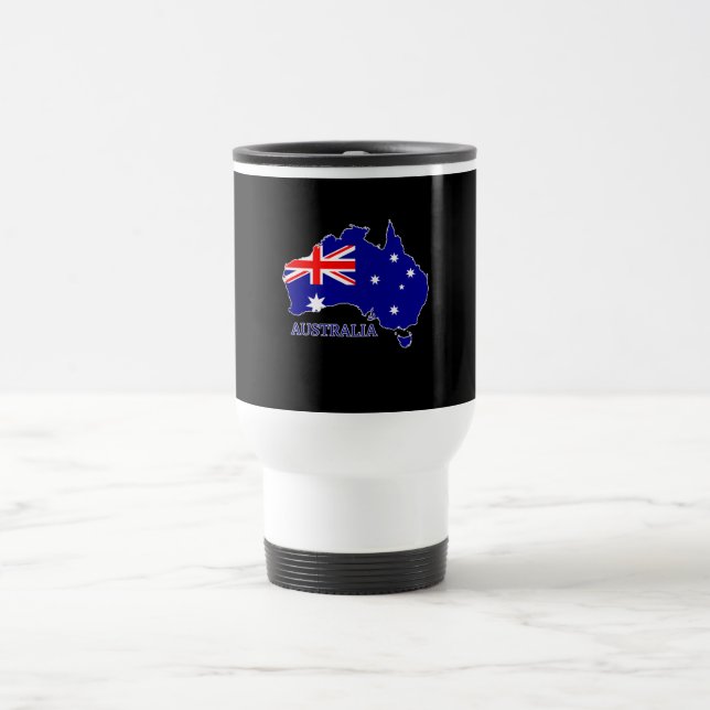 Australia Australian Flag Map Travel Mug (Center)