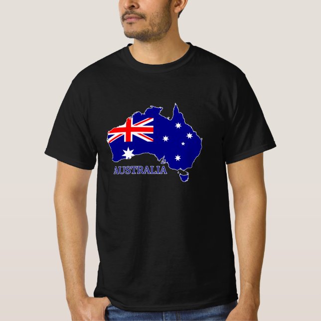 Australia Australian Flag Map Travel T-Shirt (Front)