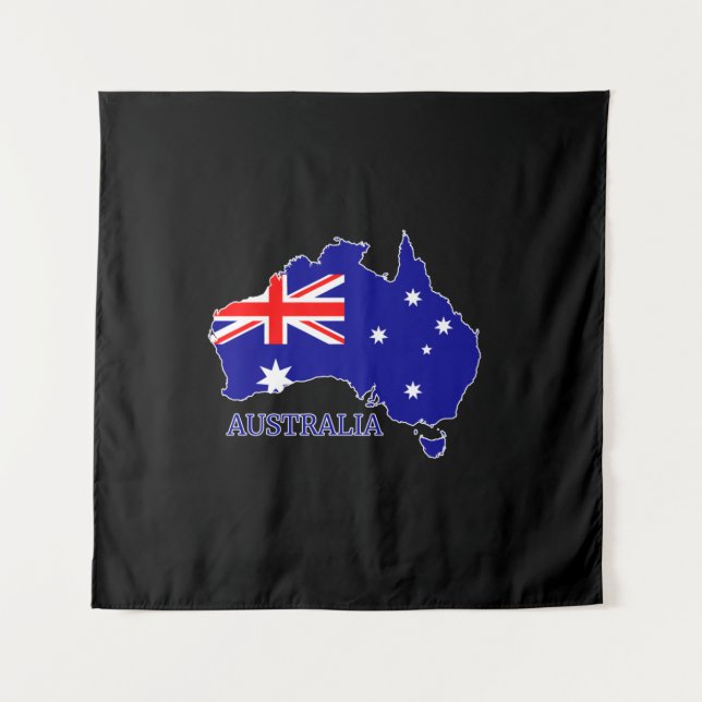 Australia Australian Flag Map Travel Tapestry (Front)