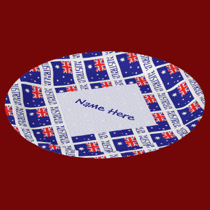 Australia Australian Flag Tiled Blue Personalized  Paper Plates