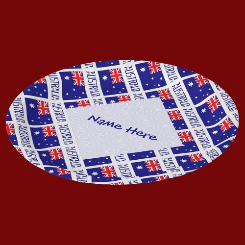 Australia Australian Flag Tiled Blue Personalized 