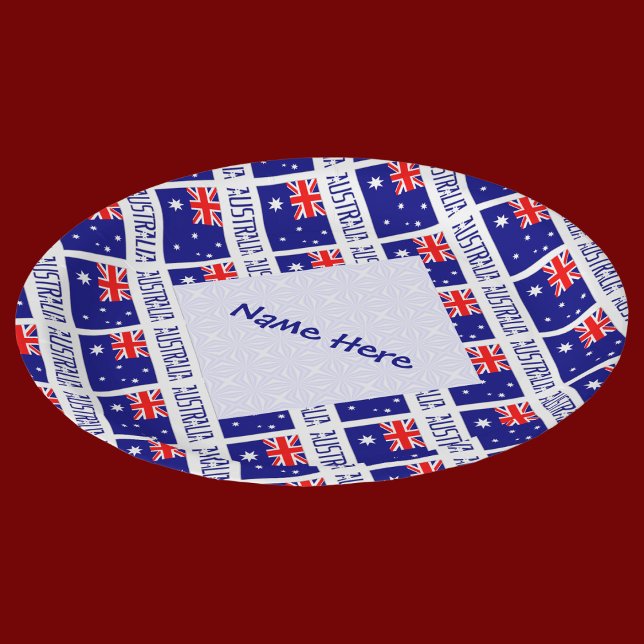 Australia Australian Flag Tiled Blue Personalized  Paper Plates (Creator Uploaded)