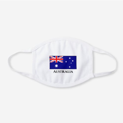 Australia Australian Flag White Cotton Face Mask